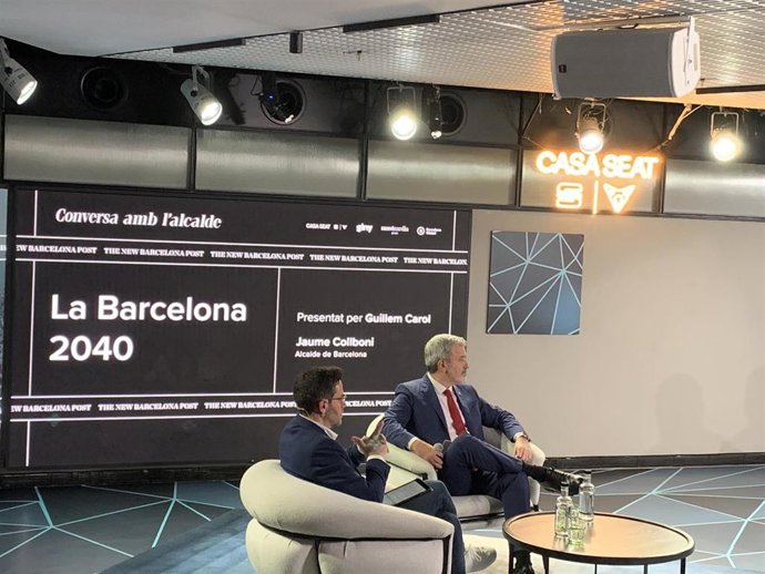 Guillem Carol y Jaume Collboni en la Casa SEAT este lunes.