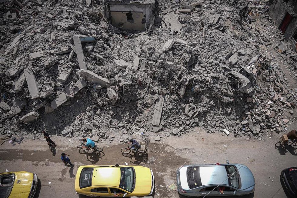 El campamento de refugiados de Nuseirat, en el centro de la Franja de Gaza, bombardeada por el Ejército de Israel