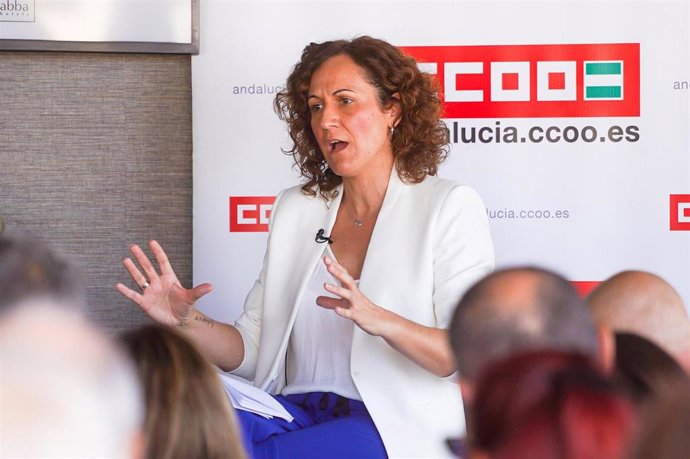 Archivo - La secretaria general de CCOO Andalucía, Nuria López, en una imagen de archivo.