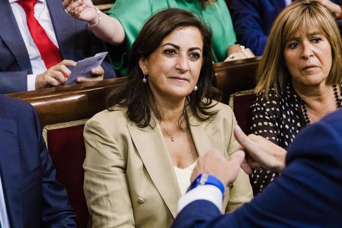 Archivo - La expresidenta de La Rioja y ahora senadora, Concha Andreu, en el hemiciclo de la Cámara Alta 