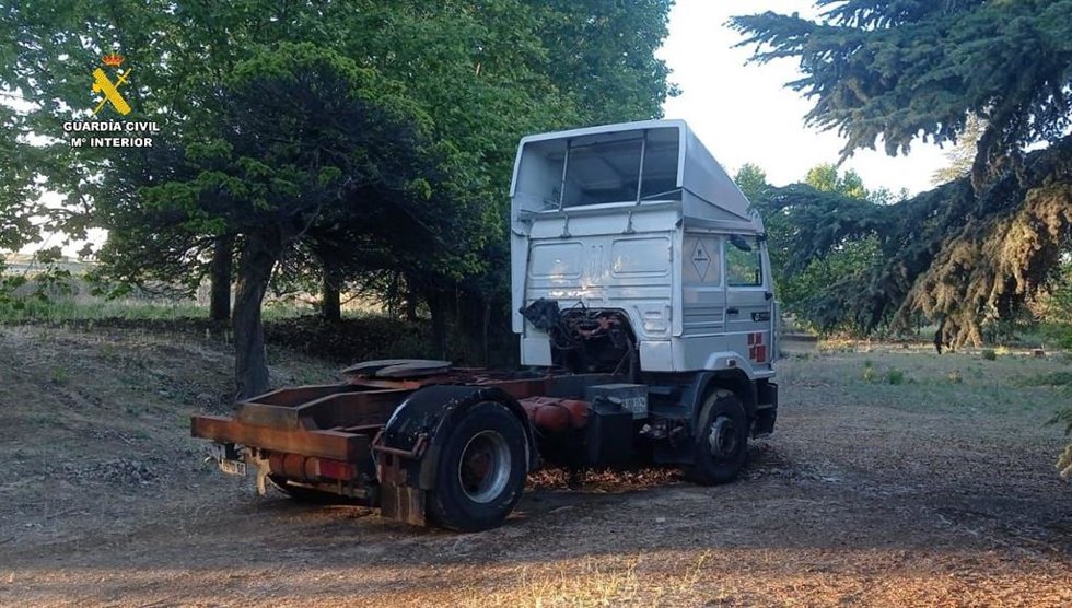 Uno de los camiones sustraídos.