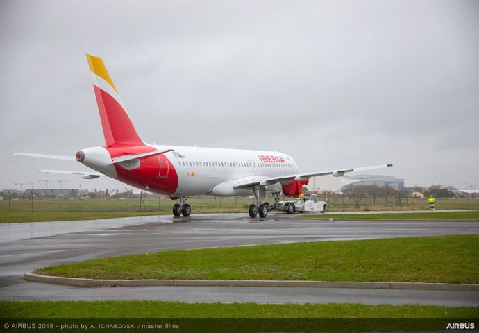Archivo - Avión de Iberia A321