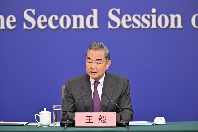 Archivo - El ministro de Exteriores de China, Wang Yi, durante un acto oficial en Pekín (archivo)