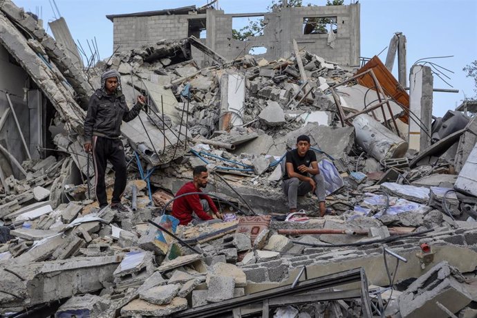 Destrozos en Rafah, en Palestina