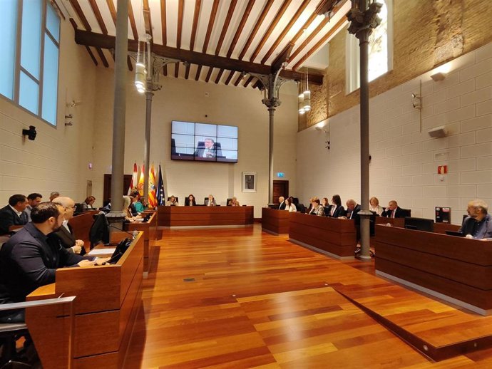 El pleno extraordinario de la Diputación PRovincial de Zaragoza celebrado este martes, 30 de abril.
