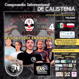 Cartel del VI Campeonato Internacional de Calistenia que se celebrará en Toledo.