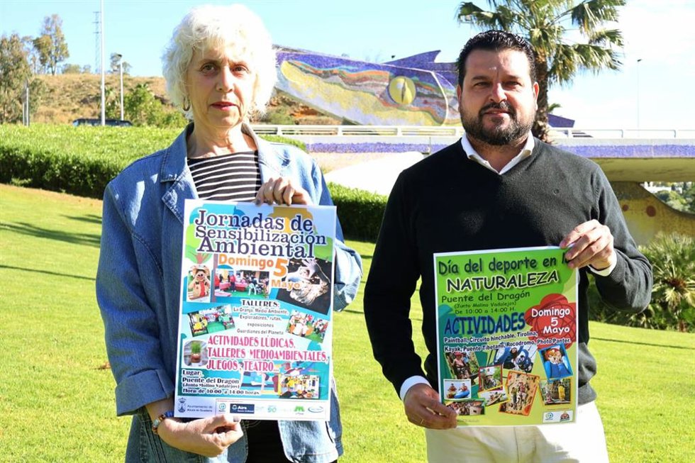 La delegada de Monumento Natural, Medio Ambiente y Sostenibilidad del Ayuntamiento de Alcalá de Guadaíra, Luisa Campos, y el delegado de Deporte, Pedro Gracia, y de Monumento Natural, Medio Ambiente y Sostenibilidad, Luisa Campos.
