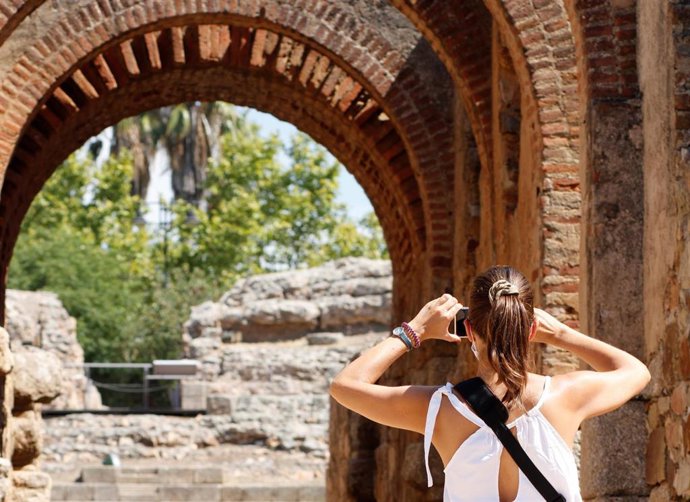 Una turista en Mérida.