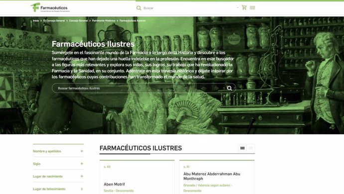 Imagen de la web del Consejo General de Colegios Farmacéuticos.