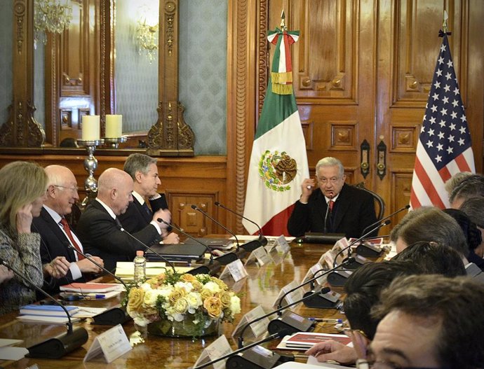 Archivo - Delegaciones estadounidense y mexicana reunidas en Ciudad de México para hablar sobre migración