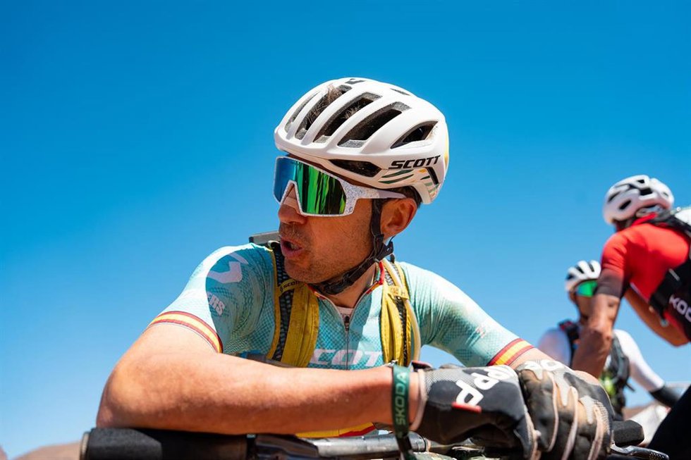 El español Sergio Mantecón (Scott Cala Bandida) tras la tercera etapa de la Skoda Titan Desert Morocco 2024