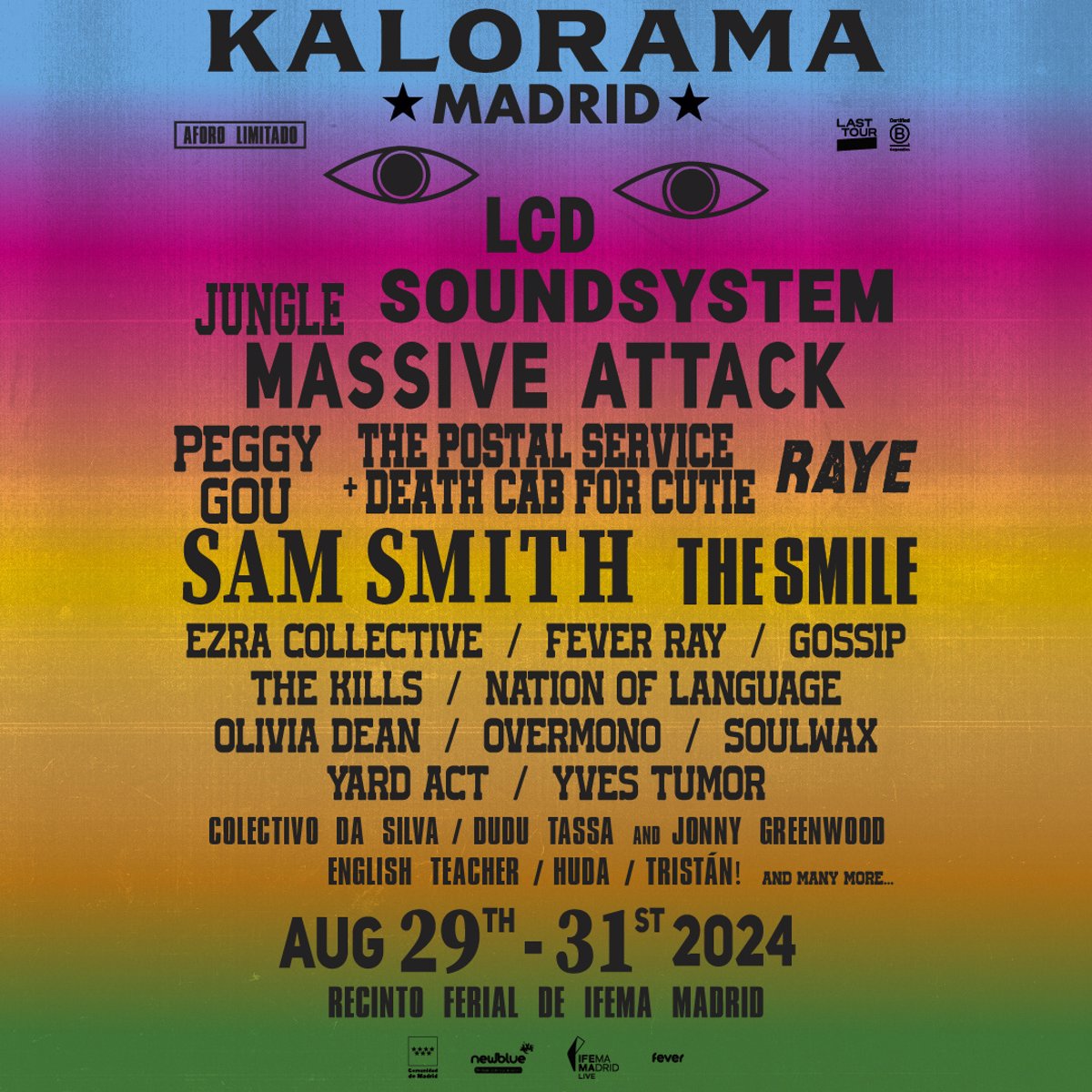 KALORAMA Festival brings together figures such as Jungle, LCD Soundsystem, Peggy Gou, Raye and Sam Smith in August in Madrid