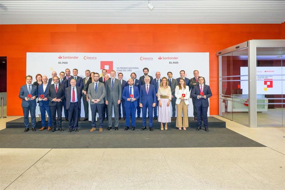 Premio Pyme 2023 concedido a Meltio, empresa especializada en soluciones de impresión 3D en metal. El certamen ha contado la presencia del Rey Felipe VI.