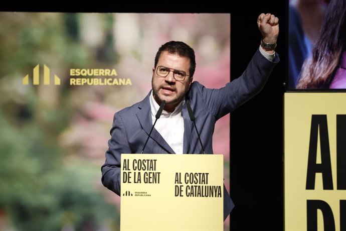 El president de la Generalitat i candidat d'ERC a la reelecció, Pere Aragonès.