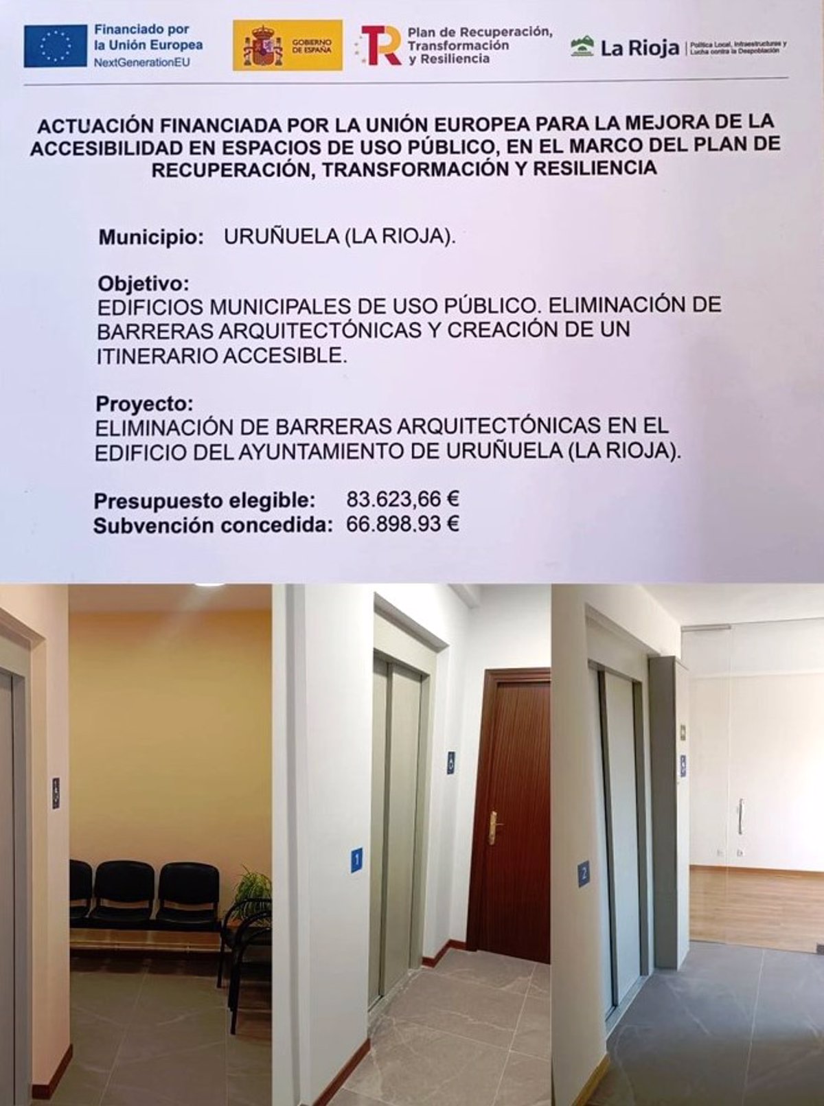 Ayuntamiento de Uruñuela, accesible tras la reclamación del concejal con discapacidad que no podía asistir a los plenos