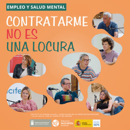 Cartel de la campaña 'Contratarme no es una locura' de la Federación Salud Mental Canarias