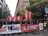 Foto: UGT y CCOO de Navarra reivindican pleno empleo, menos jornada y mejores salarios en el 1 de Mayo
