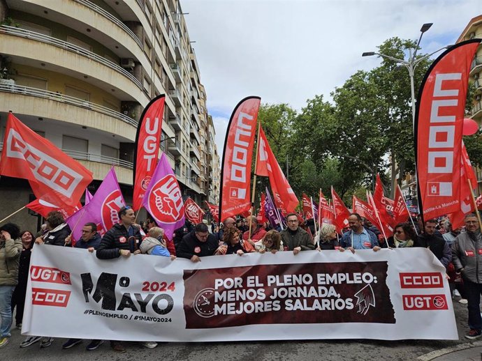 Manifestación del Primero de Mayo en Albacete.