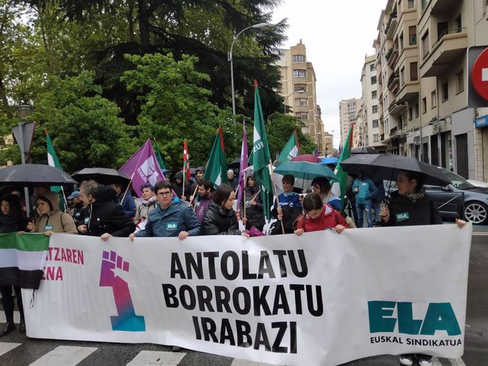Manifestación de ELA en Pamplona por el 1 de Mayo.