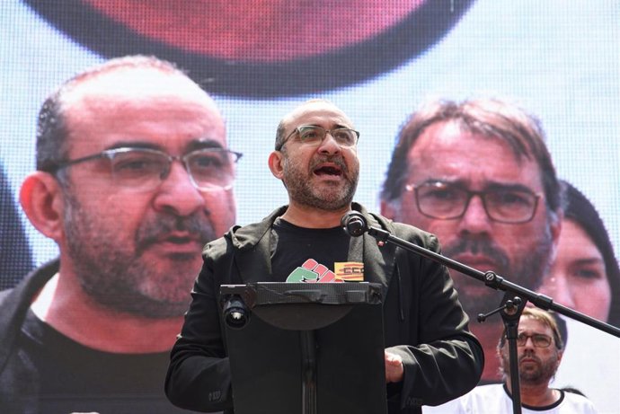 El secretario general de CC.OO. De Catalunya, Javier Pacheco