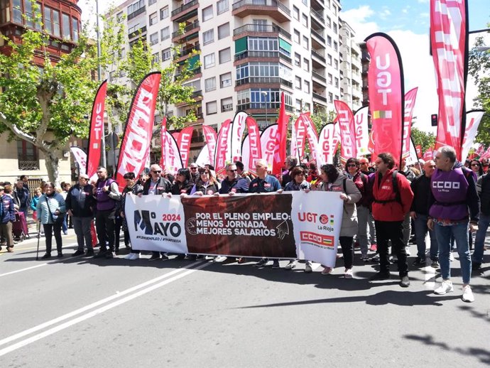 UGT y CCOO reclaman este 1 de Mayo en Logroño "pleno empleo, incremento de salarios y reducción de jornada"