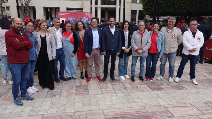 Acto del PSOE por el 1 de mayo en Rincón de la Victoria (Málaga).
