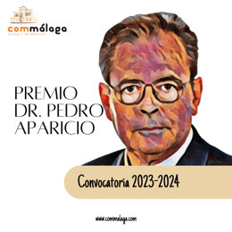 Imagen promocional del Premio Dr. Pedro Aparicio que convoca el Colegio de Médicos de Málaga destinado a médicos colegiados y periodistas.