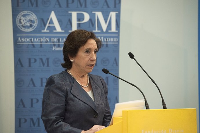 Archivo - Victoria Prego durante un acto de la APM por el Día de los Periodistas