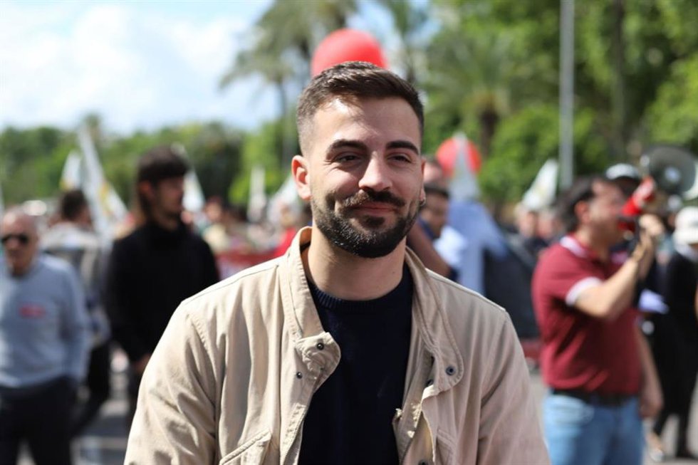 El parlamentario andaluz por Córdoba de Por Andalucía, José Manuel Gómez Jurado, en la manifestación del 1 de Mayo en Córdoba.