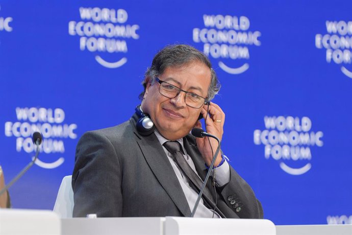 Archivo - El presidente de Colombia, Gustavo Petro, durante el Foro Económico Mundial de Davos, en Suiza