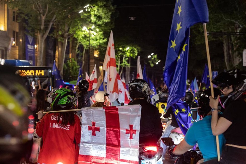 Protestas en la capital de Georgia, Tiflis
