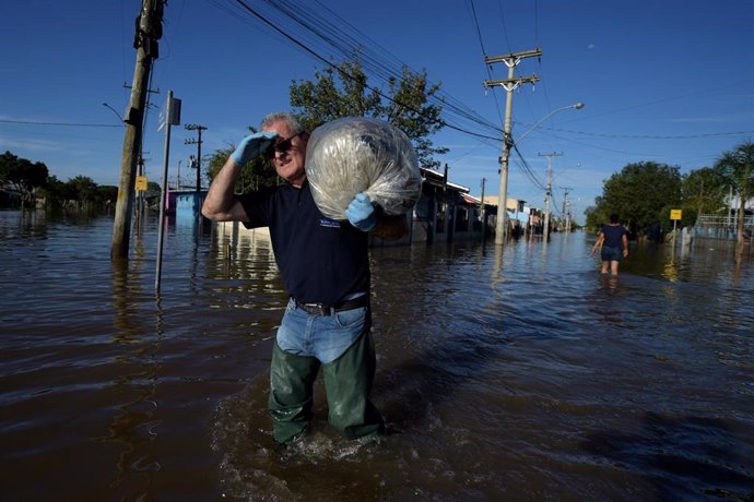 Archivo - Imagen de archivo de una inundación en Rio Grande do Sul (Brasil)