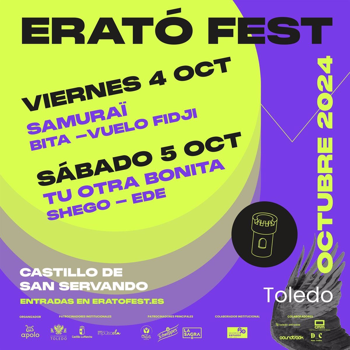 Samuraï y Tu Otra Bonita, entre los grupos que tocarán en el festival Erató Fest en Toledo en octubre