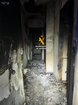 Vivienda incendiada en Manilva (Málaga)