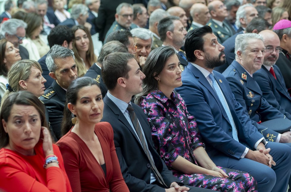 La portavoz de Vox en la Asamblea de Madrid, Rocío Monasterio; el portavoz del PSOE en la Asamblea de Madrid, Juan Lobato; la portavoz de Más Madrid en la Asamblea, Manuela Bergerot