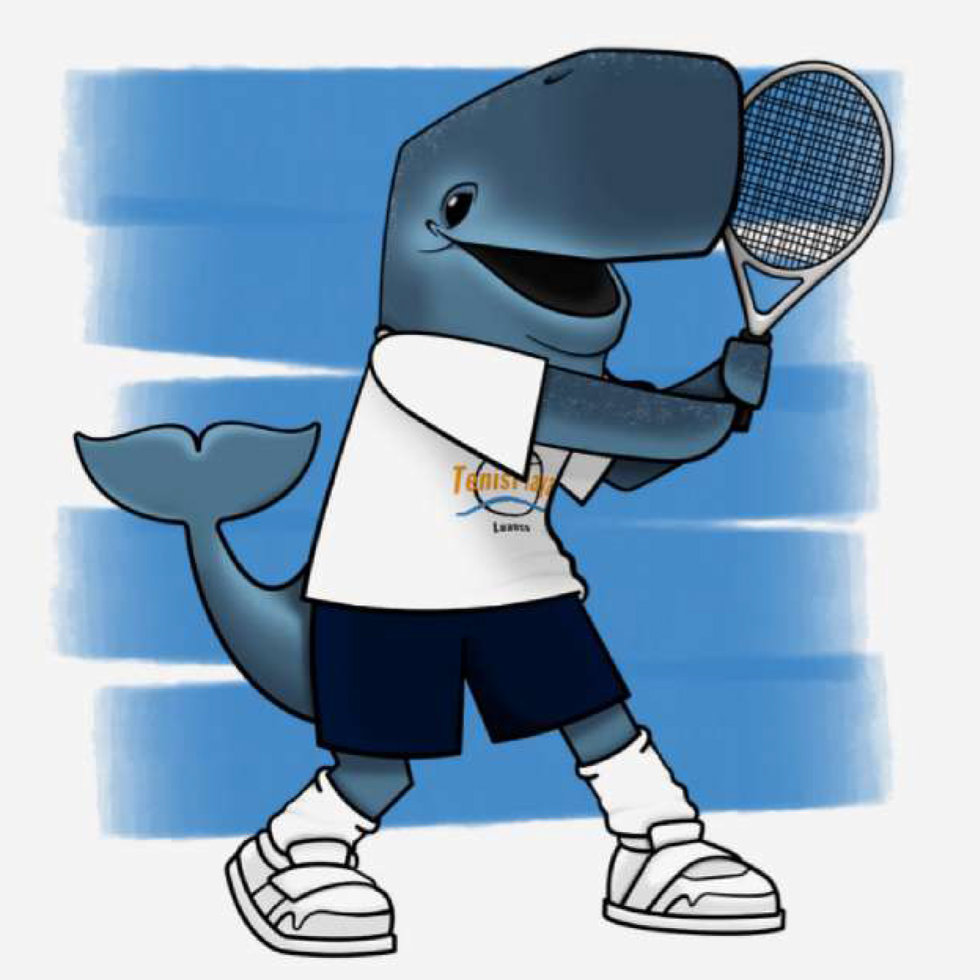 La mascota 'Fatin" del Tenis Playa Luanco.