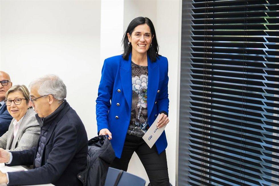 La secretaria general del PPdeG, Paula Prado, en la sede del PPdeG.