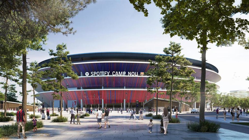 Proyección del nuevo Spotify Camp Nou, estadio del FC Barcelona