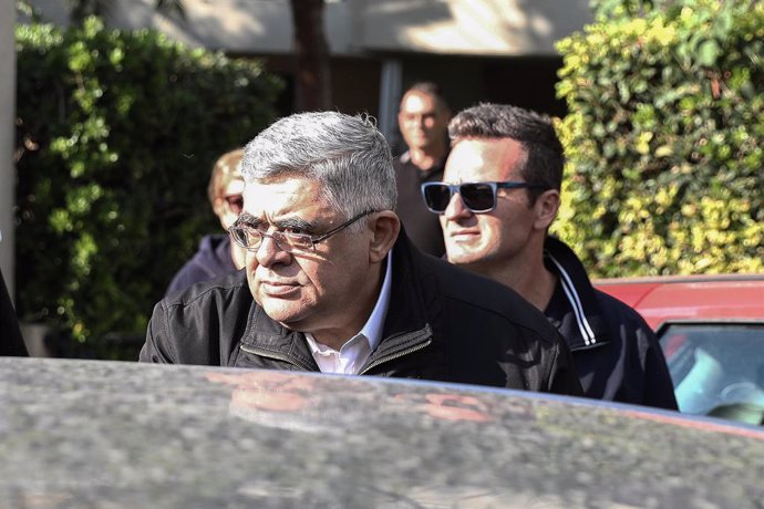 Archivo - October 22, 2020, Athens, Greece: Golden Dawn party leader Nikos Michaloliakos, leaves his residence in Athens. Presiding judge Maria Lepeniotou declared the conclusion of the Golden Dawn trial, after the court announced that its leadership and 