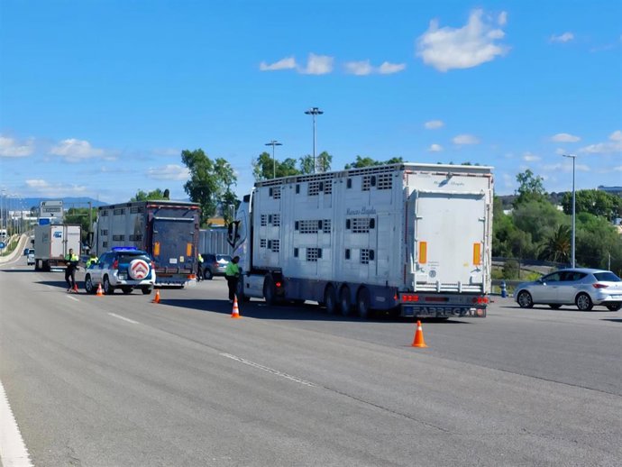 Controles a vehículos para el transporte de mercancías en la entrada y salida del Port de Tarragona