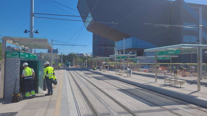 La nova parada de tramvia de Glòries, a Barcelona