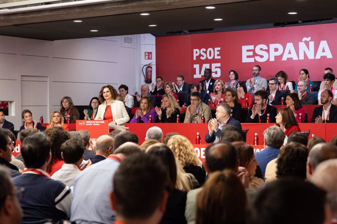 La vicepresidenta del Gobierno y vicesecretaria general del PSOE, María Jesús Montero durante el Comité Federal celebrado el sábado 27 de abril en la sede del PSOE en Ferraz.