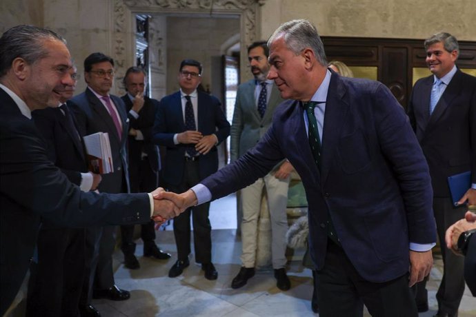 El alcalde de Sevilla, José Luis Sanz, recibe al director general de la compañía minera Atalaya Mining.