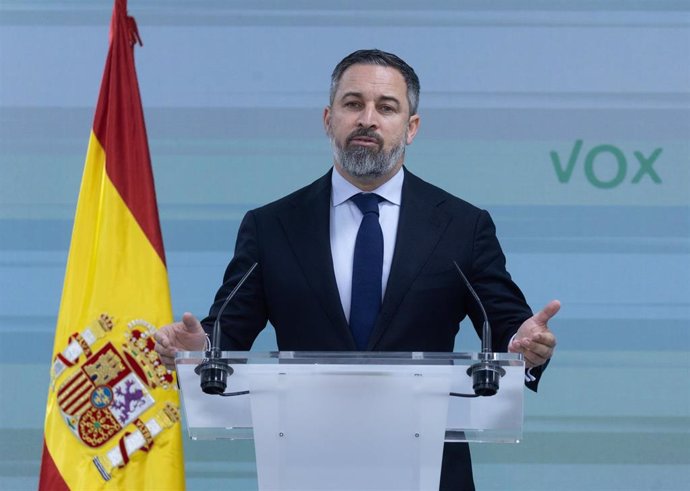 El líder de Vox, Santiago Abascal