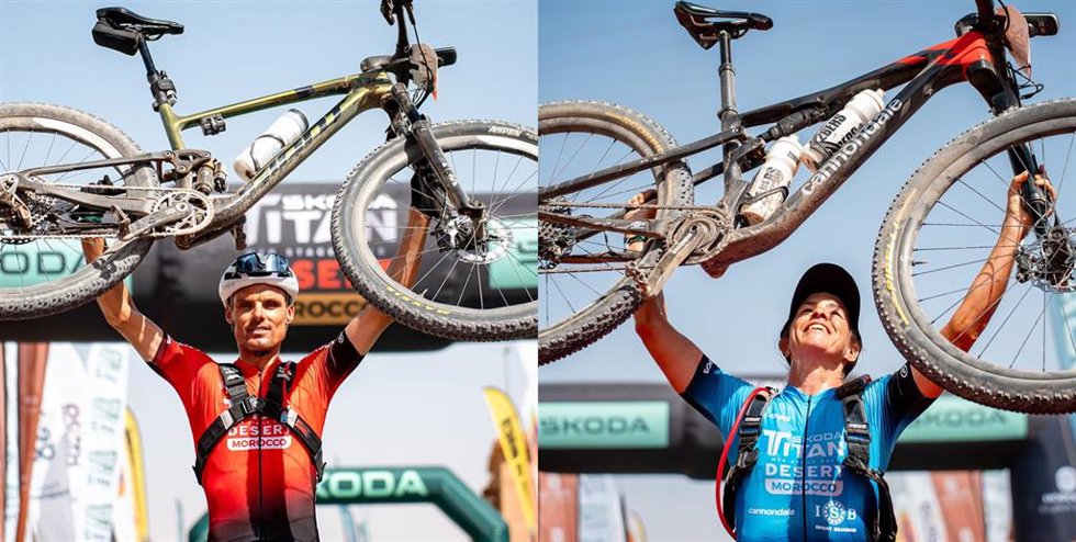 Luis León Sánchez y Tessa Kortekaas conquistan la Skoda Titan Desert Morocco 2024