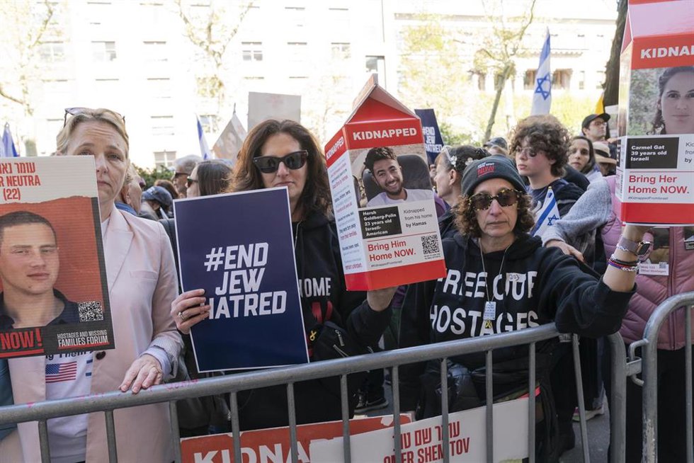 Movilización en Estados Unidos por la liberación de los rehenes de Hamás.