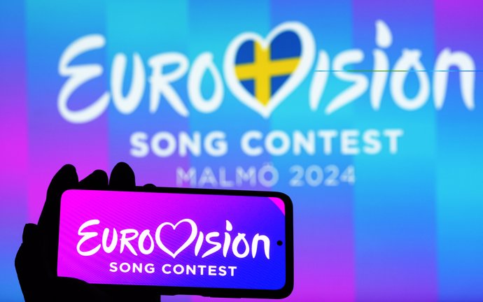 April 4, 2024, Germany: In this photo illustration, the Eurovision Song Contest 2024 logo seen displayed on a tablet.