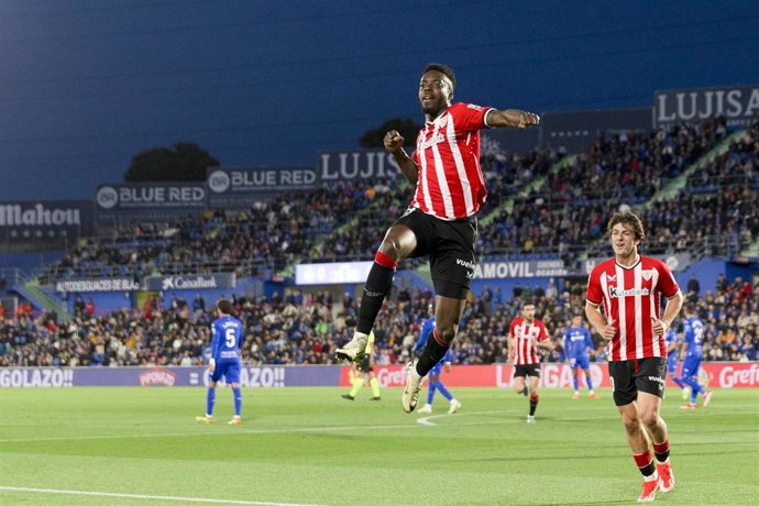 Inaki Williams of Athletic Club de Bilbao celebrates a goal during the Spanish League, LaLiga EA Sports, football match played between Getafe and Athletic Club de Bilbao at Coliseum Getafe stadium on MAY 3, 2024, in Madrid, Spain.