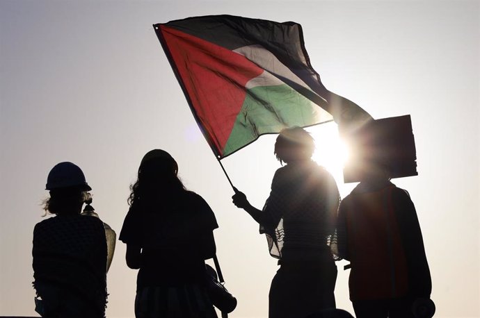 Archivo - Bandera palestina.