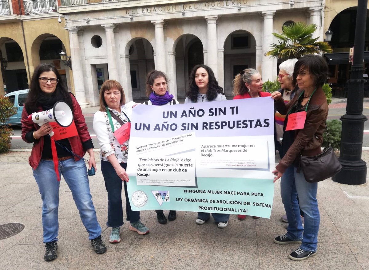 Feministas de La Rioja y Kirké recuerdan la muerte hace un año de una mujer  víctima del sistema prostitucional 